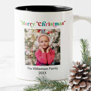 Weihnachtsferien Helle Lustige Farben Moderne Foto Zweifarbige Tasse
