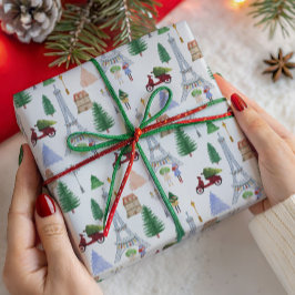 Weihnachtsferien in der Stadt der Lichter, Paris Geschenkpapier