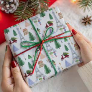 Weihnachtsferien in der Stadt der Lichter, Paris Geschenkpapier