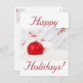 Weihnachtsferien in Rot und Weiß Feiertagspostkarte (Vorne/Hinten)