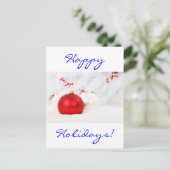 Weihnachtsferien in Rot und Weiß Feiertagspostkarte (Stehend Vorderseite)