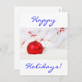 Weihnachtsferien in Rot und Weiß Feiertagspostkarte (Vorne/Hinten)