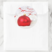 Weihnachtsferien in Rot und Weiß Runder Aufkleber (Tasche)