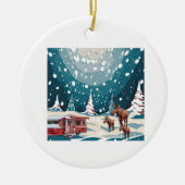 Weihnachtsferien Keramik Ornament (Vorne)