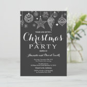 Weihnachtsferien-Party Einladung Ornament (Stehend Vorderseite)