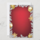 Weihnachtsferien Party Einladung Rot und Gold (Rückseite)