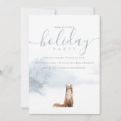 Weihnachtsferien Party Winter Woodland Fox Einladung (Vorderseite)