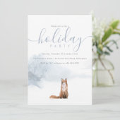 Weihnachtsferien Party Winter Woodland Fox Einladung (Stehend Vorderseite)