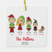 Weihnachtsferien Personalisiert mit Begleiter Keramikornament (Vorderseite)