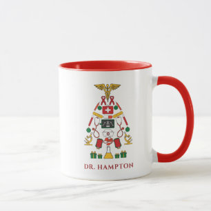 Weihnachtsferien personalisierter Mediziner Arzt K Tasse