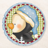 Weihnachtsferien Pinguin Party Paper Untersetzer (Vorderseite)