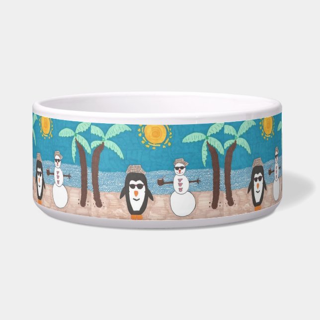Weihnachtsferien Pinguin und Snowman Napf (Vorderseite)