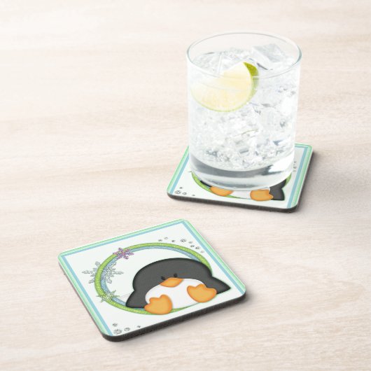 Weihnachtsferien Pinguin-Untersetzer Untersetzer (Rechte Seite)