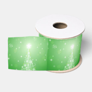 Weihnachtsferien Prächtiger Stern und Baum Grün Ripsband