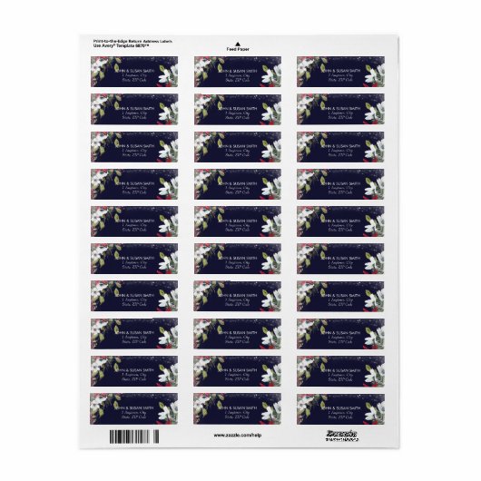 Weihnachtsferien-Rücksendeadressen-Aufkleber (Vorne)