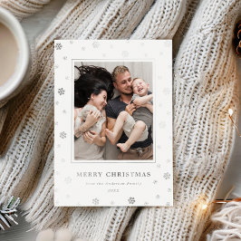Weihnachtsferien-Schneeflocken modern whimsisch Folien Feiertagskarte