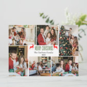 Weihnachtsferien Script Family Foto Collage Feiertagskarte (Stehend Vorderseite)