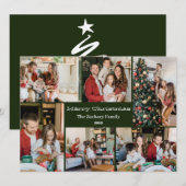 Weihnachtsferien Script Family Foto Collage Feiertagskarte (Vorne/Hinten)