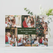 Weihnachtsferien Script Family Foto Collage Feiertagskarte (Stehend Vorderseite)