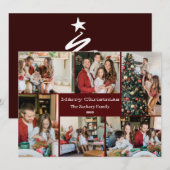 Weihnachtsferien Script Family Foto Collage Feiertagskarte (Vorne/Hinten)