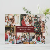 Weihnachtsferien Script Family Foto Collage Feiertagskarte (Stehend Vorderseite)
