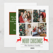 Weihnachtsferien Script Family Foto Collage Feiertagskarte (Vorne/Hinten)