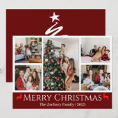 Weihnachtsferien Script Family Foto Collage Feiertagskarte (Vorne/Hinten)