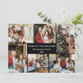 Weihnachtsferien Script Family Foto Collage Feiertagskarte (Stehend Vorderseite)
