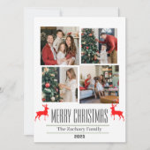 Weihnachtsferien Script Family Foto Collage Feiertagskarte (Vorderseite)