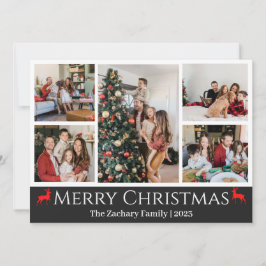 Weihnachtsferien Script Family Foto Collage Feiertagskarte