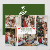 Weihnachtsferien Script Family Foto Collage Feiertagskarte (Vorne/Hinten)