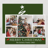 Weihnachtsferien Script Family Foto Collage Feiertagskarte (Vorne/Hinten)