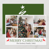 Weihnachtsferien Script Family Foto Collage Feiertagskarte (Vorne/Hinten)