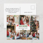 Weihnachtsferien Script Family Foto Collage Feiertagspostkarte (Vorne/Hinten)