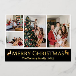 Weihnachtsferien Script Family Foto Collage Folien Feiertagskarte