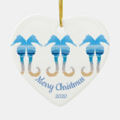 Weihnachtsferien-Seepferde nach Maß Keramikornament (Vorne)