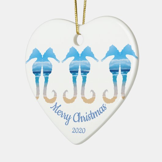 Weihnachtsferien-Seepferde nach Maß Keramikornament (Links)