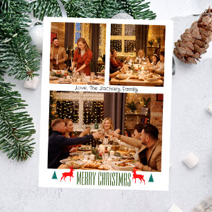 Weihnachtsferien Skript Familie Drei Foto Feiertagspostkarte