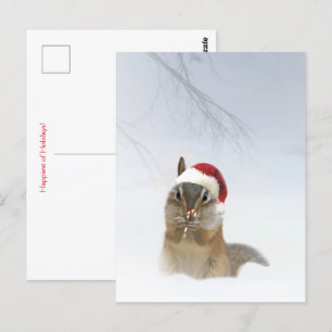 Weihnachtsferien Süßer Chipmunk im Schnee Postkarte