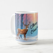 Weihnachtsferien-Tasse in einem Schneewald Kaffeetasse (Vorderseite Links)