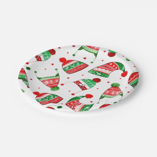 Weihnachtsferien | Urlaub Pappteller (Schrägansicht)