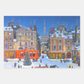 Weihnachtsferien Vintage Dorf stilvoll Geschenkpapier Set (Vorderseite 2)