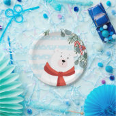 Weihnachtsferien Winter Polar Bear Baby Dusche Pappteller (Party)