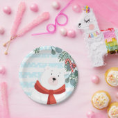 Weihnachtsferien Winter Polar Bear Baby Dusche Pappteller (Party)