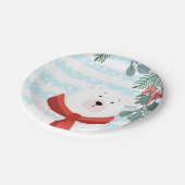 Weihnachtsferien Winter Polar Bear Baby Dusche Pappteller (Schrägansicht)