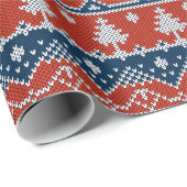 Weihnachtsferien Winter Red Blue Ugly Sweater Geschenkpapier (Rolleneckpunkt)
