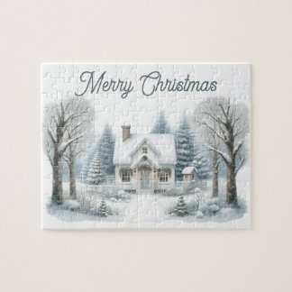 Weihnachtsferien-Winterhäuschen Puzzle