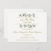 Weihnachtsferien Winterhochzeit Save the Date Ankündigungspostkarte (Vorne/Hinten)