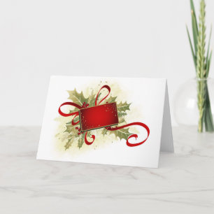 WeihnachtsFeriengeschenk-Umbau mit Stechpalme Feiertagskarte