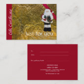 WeihnachtsFeriengeschenk-Zertifikat-Goldrot Sankt Rabattkarte (Vorne/Hinten)